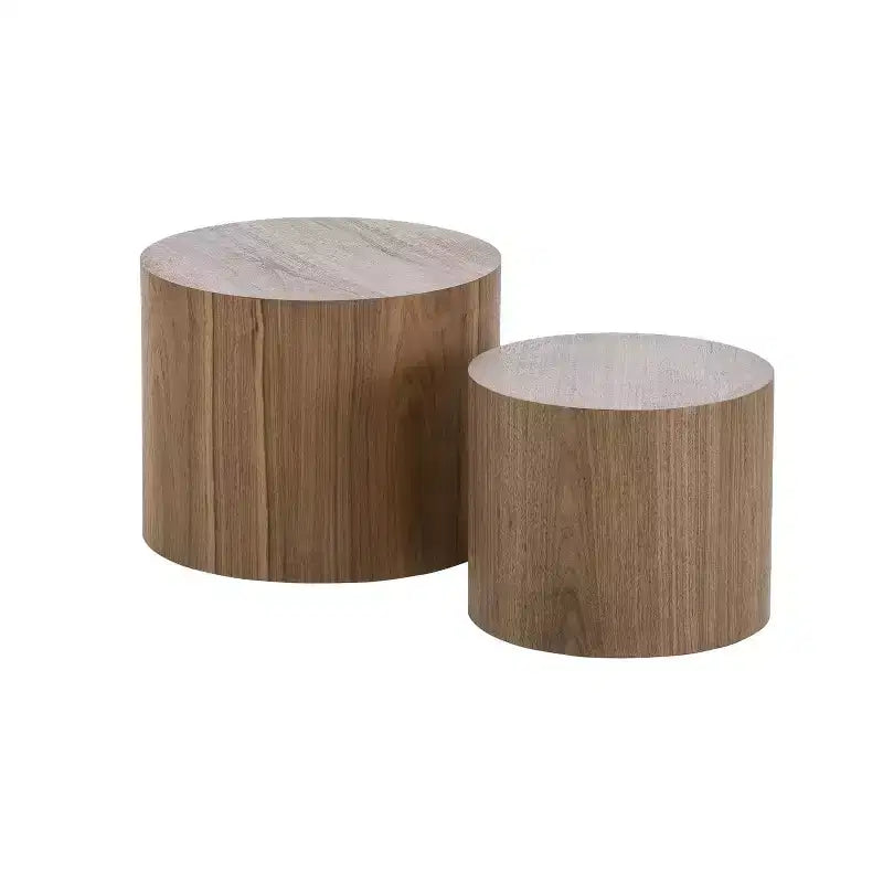 2-teiliges rundes Couchtisch-Set, keine Montage erforderlich, für Wohnzimmer, Büro und Schlafzimmer