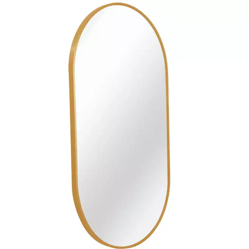 Minimalistischer ovaler Badezimmerspiegel mit Aluminiumrahmen, Hängespiegel, Wandspiegel für Badezimmer, Wohnzimmer und Schlafzimmer