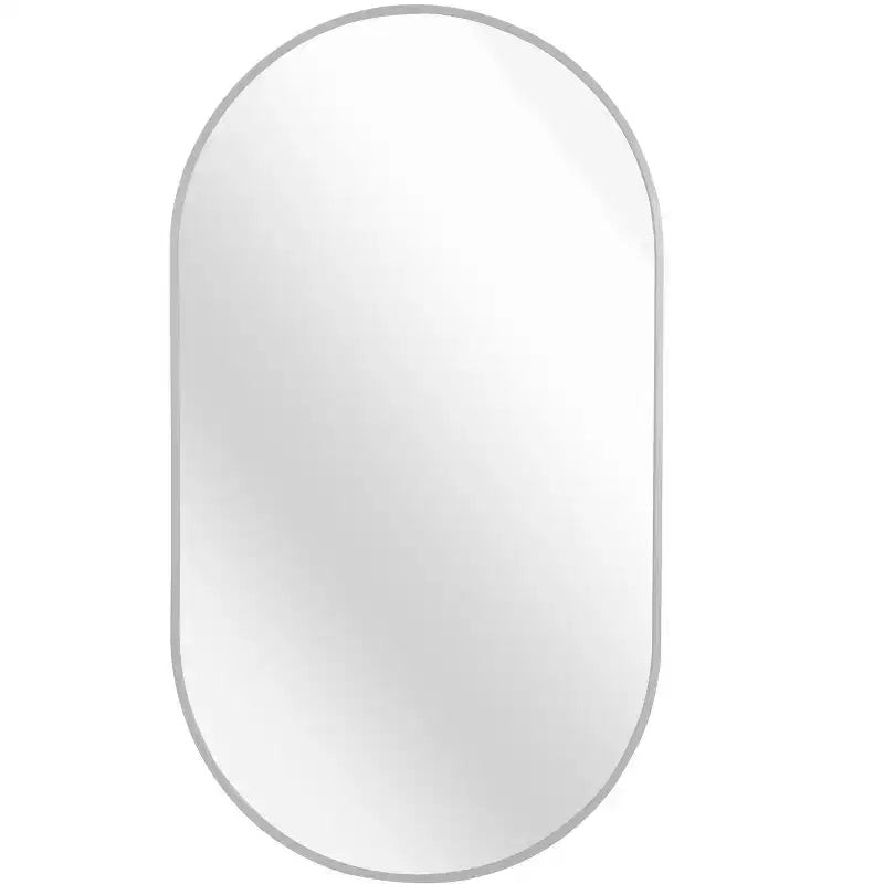 Minimalistischer ovaler Badezimmerspiegel mit Aluminiumrahmen, Hängespiegel, Wandspiegel für Badezimmer, Wohnzimmer und Schlafzimmer