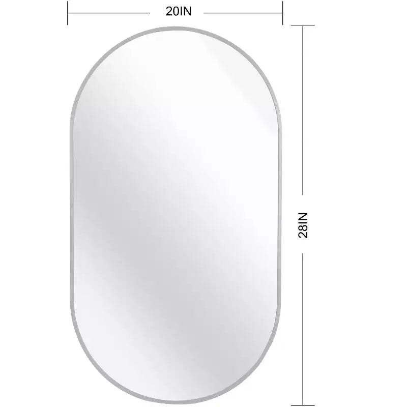 Minimalistischer ovaler Badezimmerspiegel mit Aluminiumrahmen, Hängespiegel, Wandspiegel für Badezimmer, Wohnzimmer und Schlafzimmer