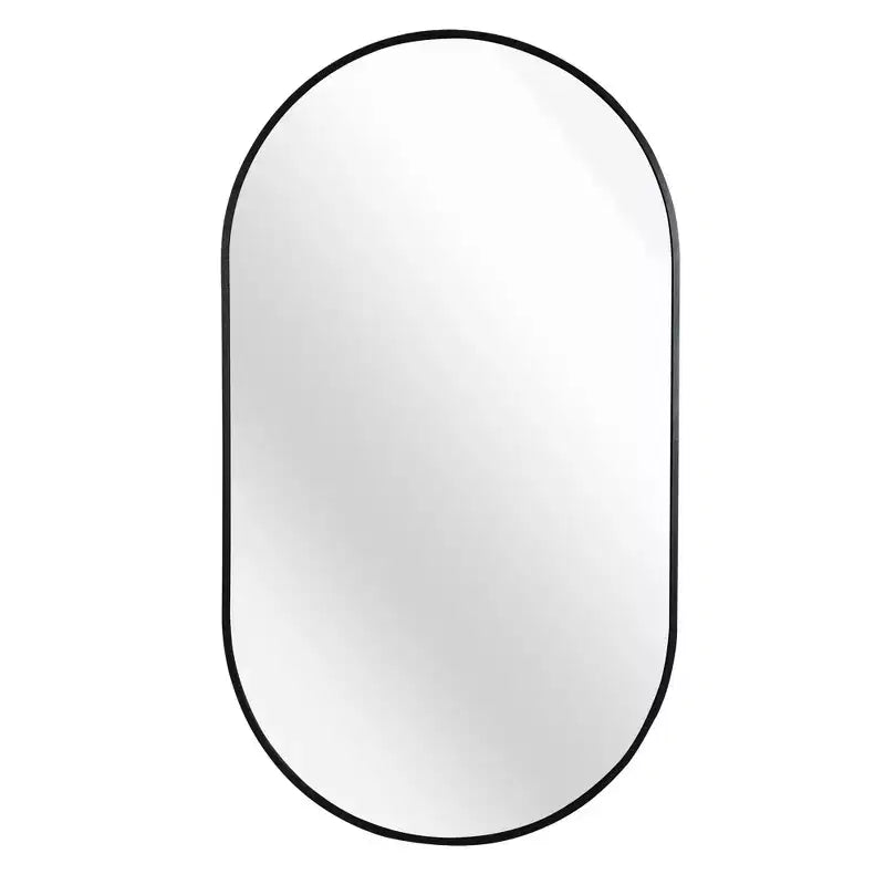 Minimalistischer ovaler Badezimmerspiegel mit Aluminiumrahmen, Hängespiegel, Wandspiegel für Badezimmer, Wohnzimmer und Schlafzimmer