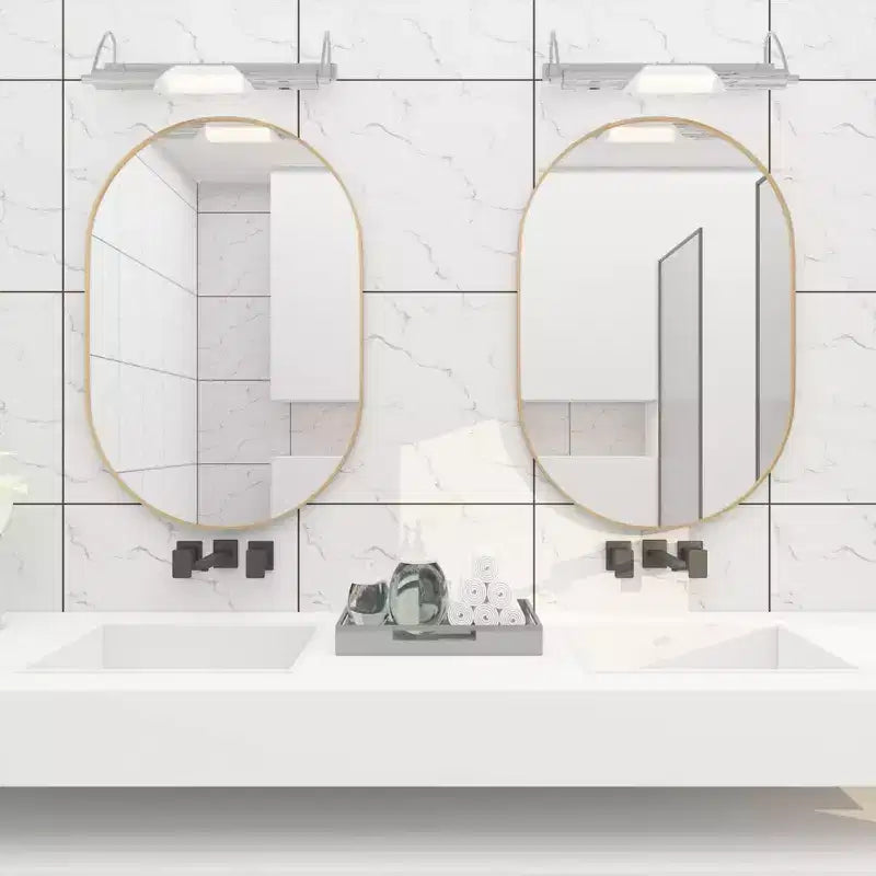 Minimalistischer ovaler Badezimmerspiegel mit Aluminiumrahmen, Hängespiegel, Wandspiegel für Badezimmer, Wohnzimmer und Schlafzimmer