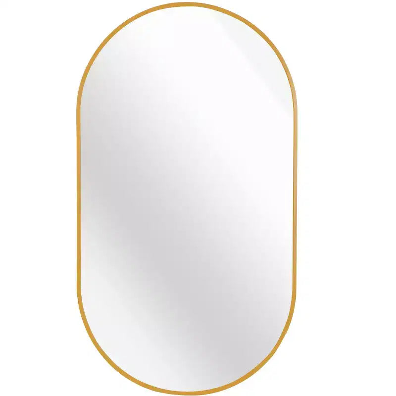 Minimalistischer ovaler Badezimmerspiegel mit Aluminiumrahmen, Hängespiegel, Wandspiegel für Badezimmer, Wohnzimmer und Schlafzimmer