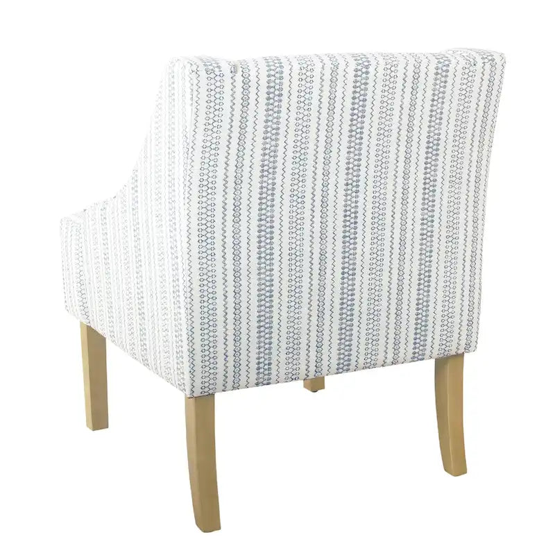 Akzentsessel mit gestreiftem Landhausmuster, blau und weiß, Polyester
