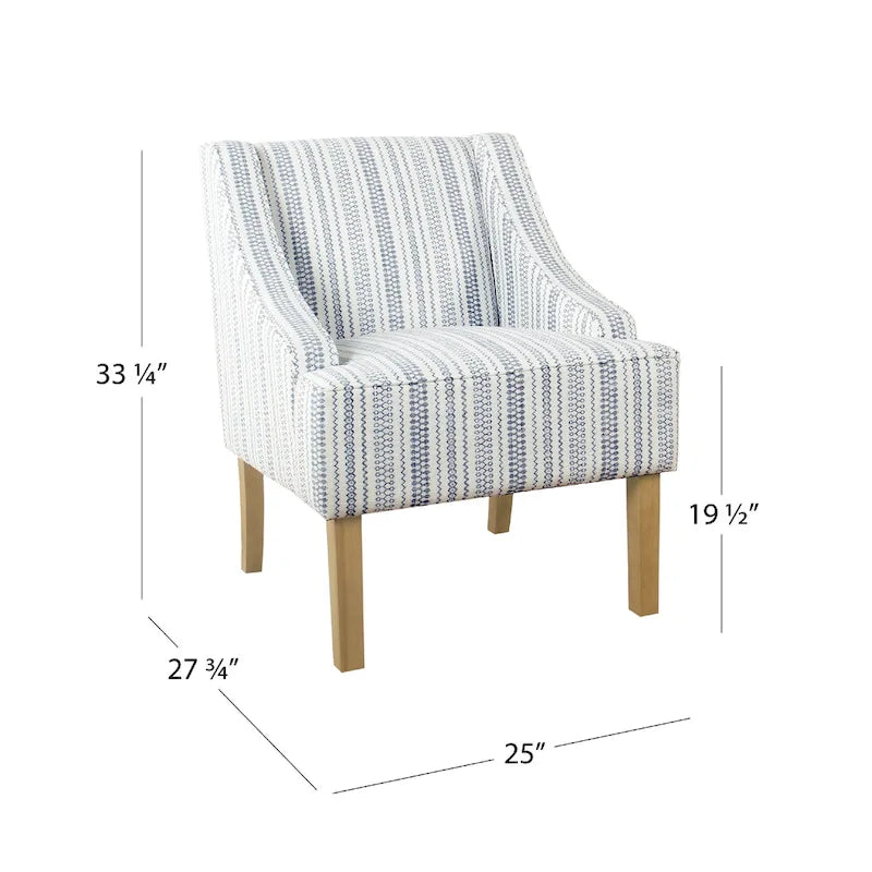Akzentsessel mit gestreiftem Landhausmuster, blau und weiß, Polyester