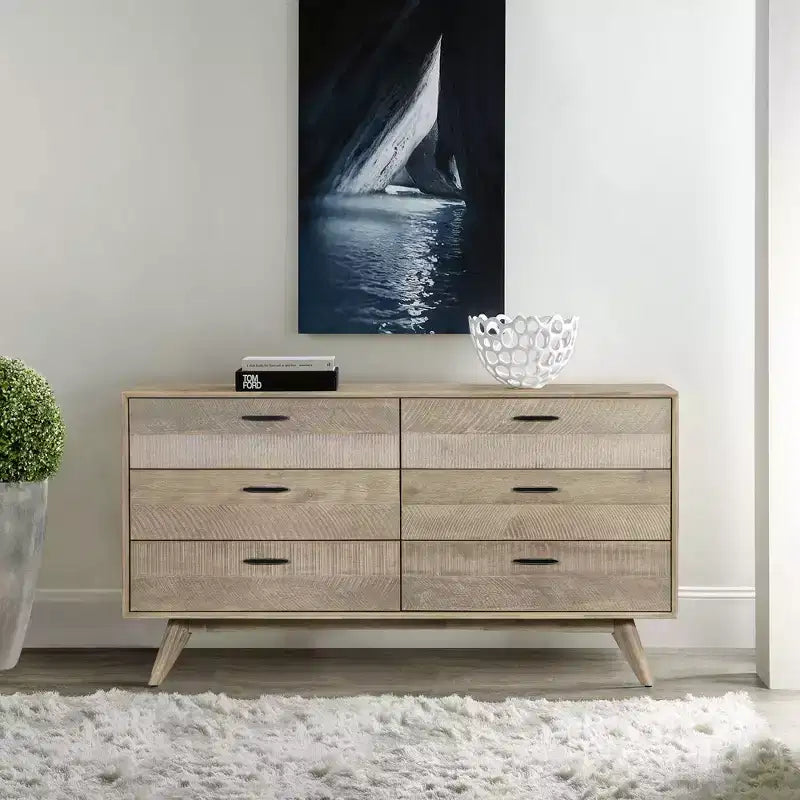 Kommode mit 6 Schubladen im Mid-Century-Modern-Stil