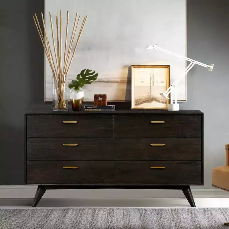 Kommode mit 6 Schubladen im Mid-Century-Modern-Stil