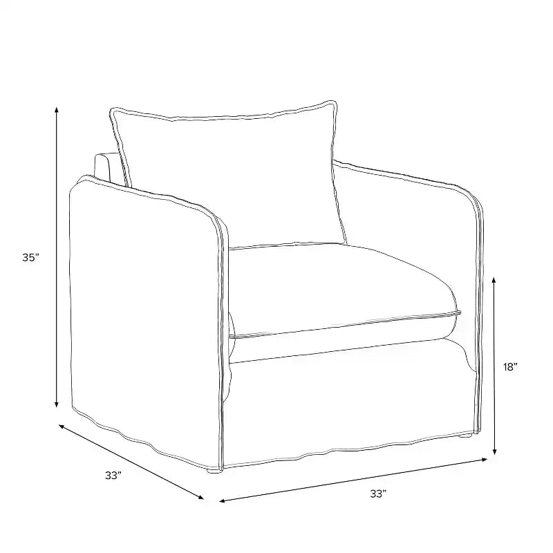 Fauteuil lounge décontracté avec coutures françaises