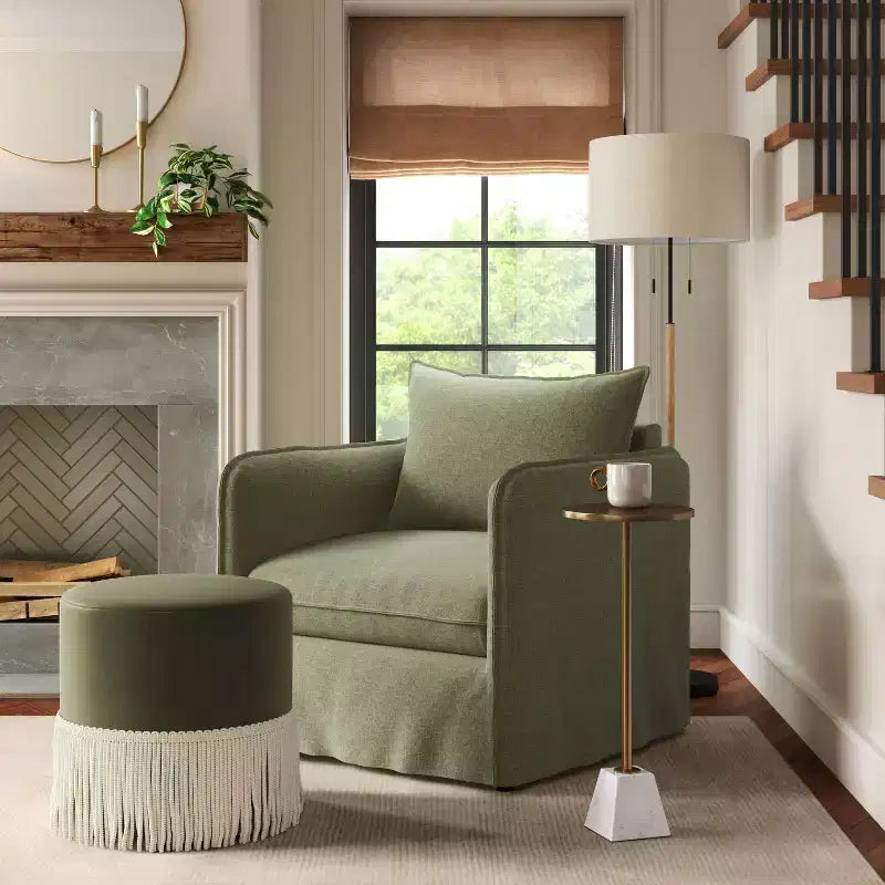 Fauteuil lounge décontracté avec coutures françaises