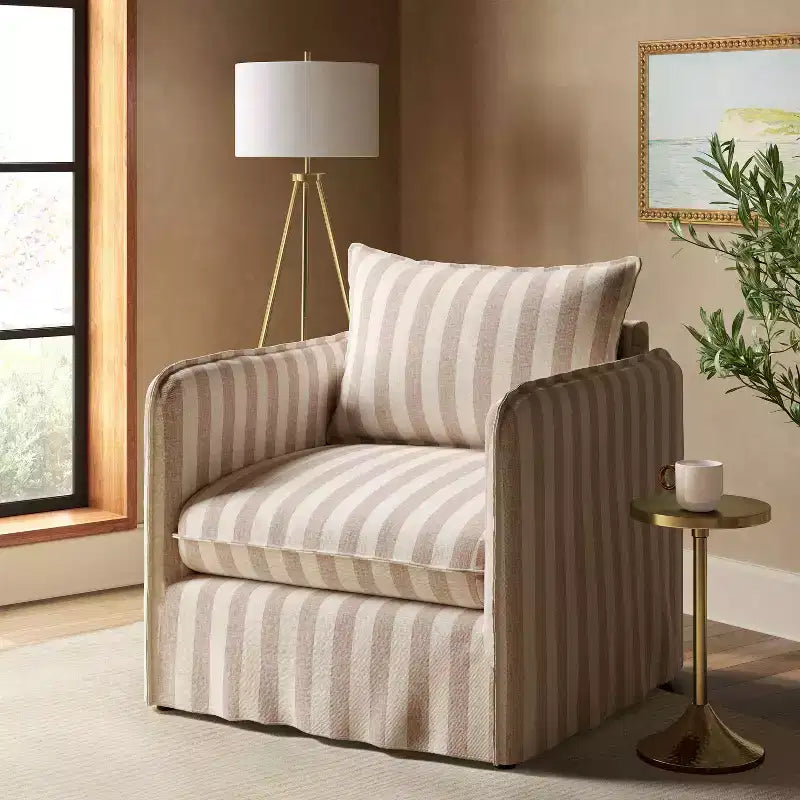 Fauteuil lounge décontracté avec coutures françaises