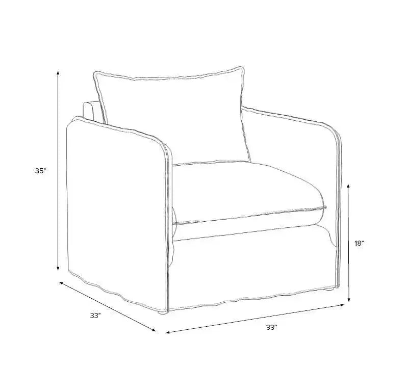 Fauteuil lounge décontracté avec coutures françaises