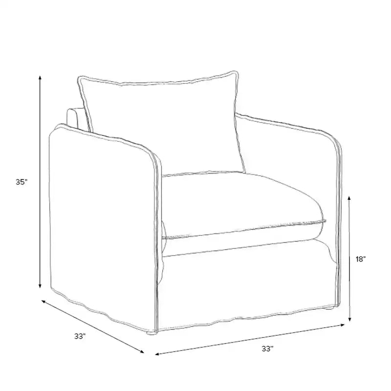 Fauteuil lounge décontracté avec coutures françaises