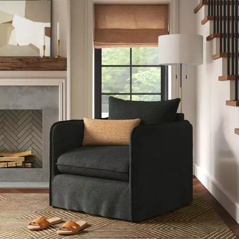 Fauteuil lounge décontracté avec coutures françaises