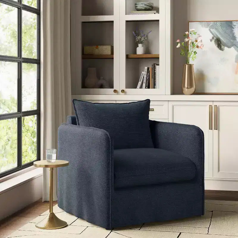 Fauteuil lounge décontracté avec coutures françaises