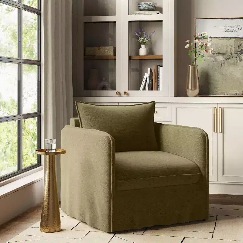Fauteuil lounge décontracté avec coutures françaises