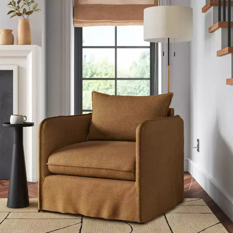 Fauteuil lounge décontracté avec coutures françaises