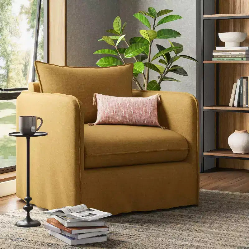 Fauteuil lounge décontracté avec coutures françaises