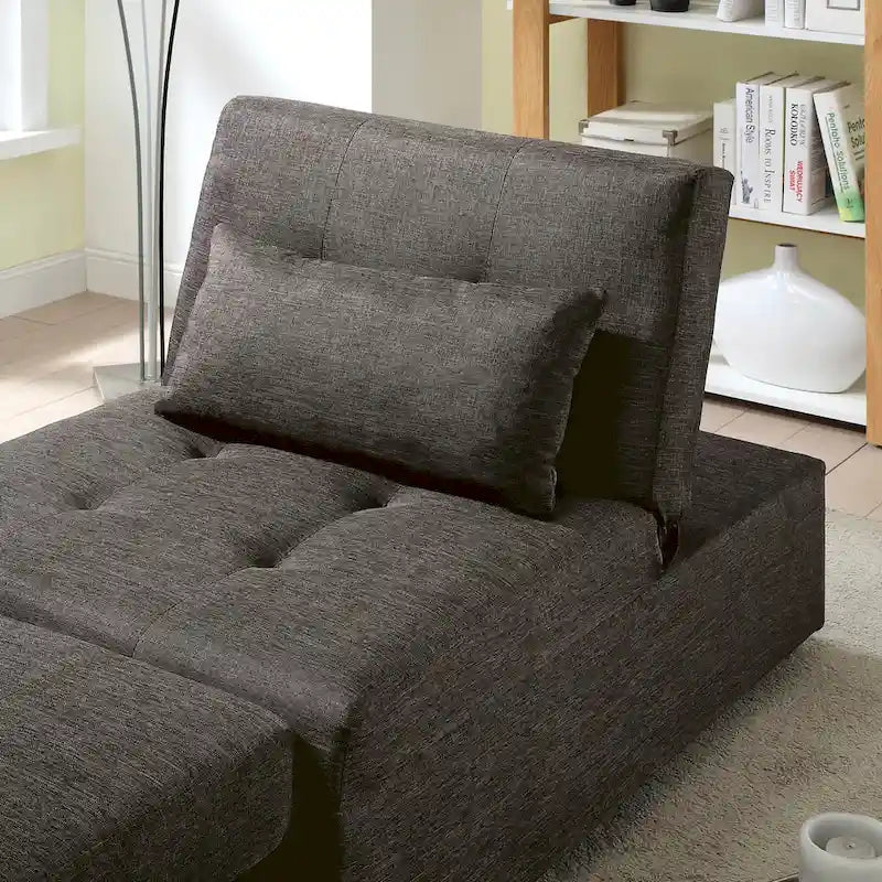 Moderner wandelbarer Futonsessel aus Stoff mit Knopfheftung