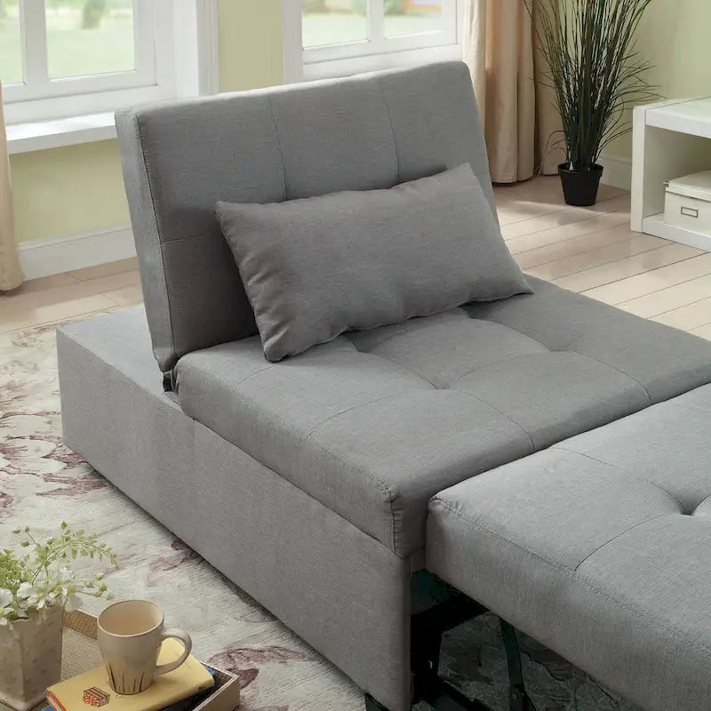 Moderner wandelbarer Futonsessel aus Stoff mit Knopfheftung