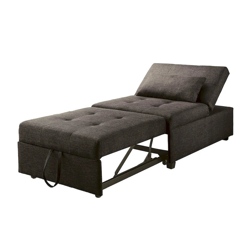 Moderner wandelbarer Futonsessel aus Stoff mit Knopfheftung