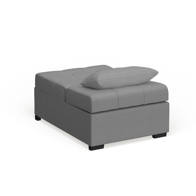 Moderner wandelbarer Futonsessel aus Stoff mit Knopfheftung