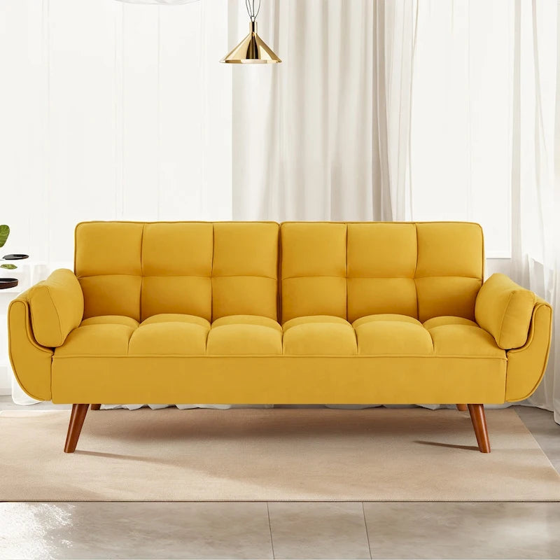 75.39 Schlafsofa mit Kissen, ausziehbares Sofa und klappbares Zweisitzersofa fürs Wohnzimmer