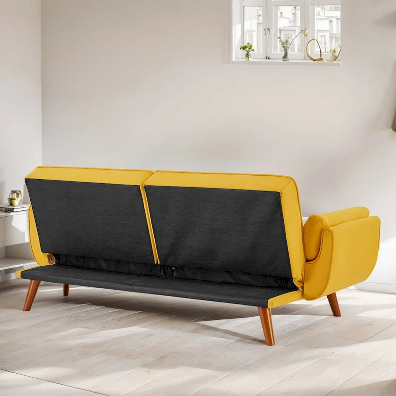 75.39 Schlafsofa mit Kissen, ausziehbares Sofa und klappbares Zweisitzersofa fürs Wohnzimmer