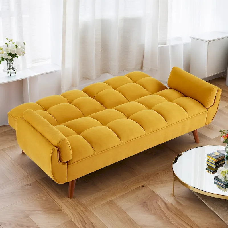 75.39 Schlafsofa mit Kissen, ausziehbares Sofa und klappbares Zweisitzersofa fürs Wohnzimmer