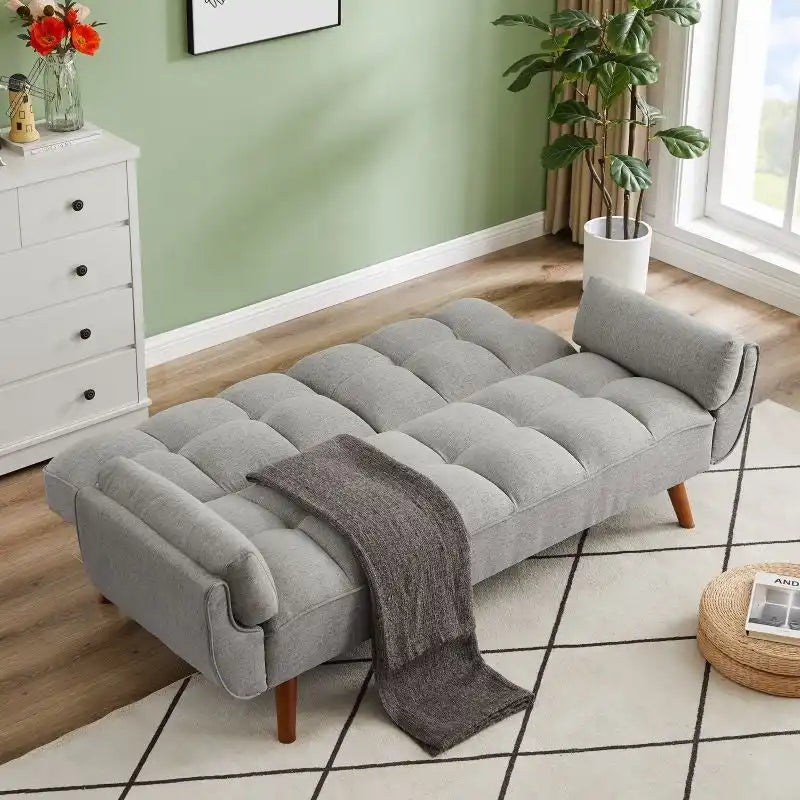 75.39 Schlafsofa mit Kissen, ausziehbares Sofa und klappbares Zweisitzersofa fürs Wohnzimmer