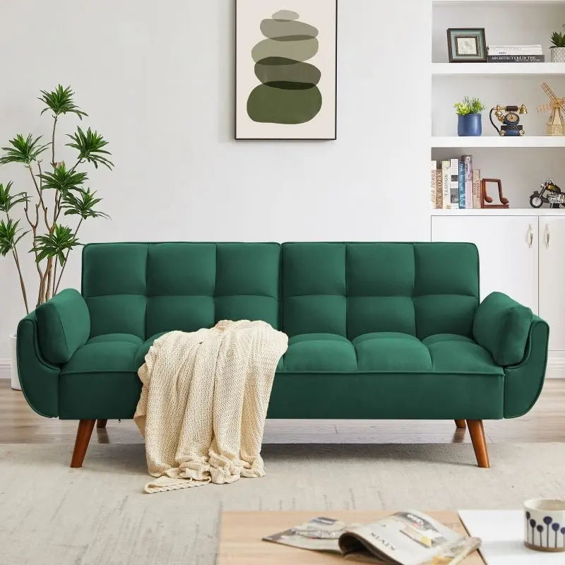 75.39 Schlafsofa mit Kissen, ausziehbares Sofa und klappbares Zweisitzersofa fürs Wohnzimmer