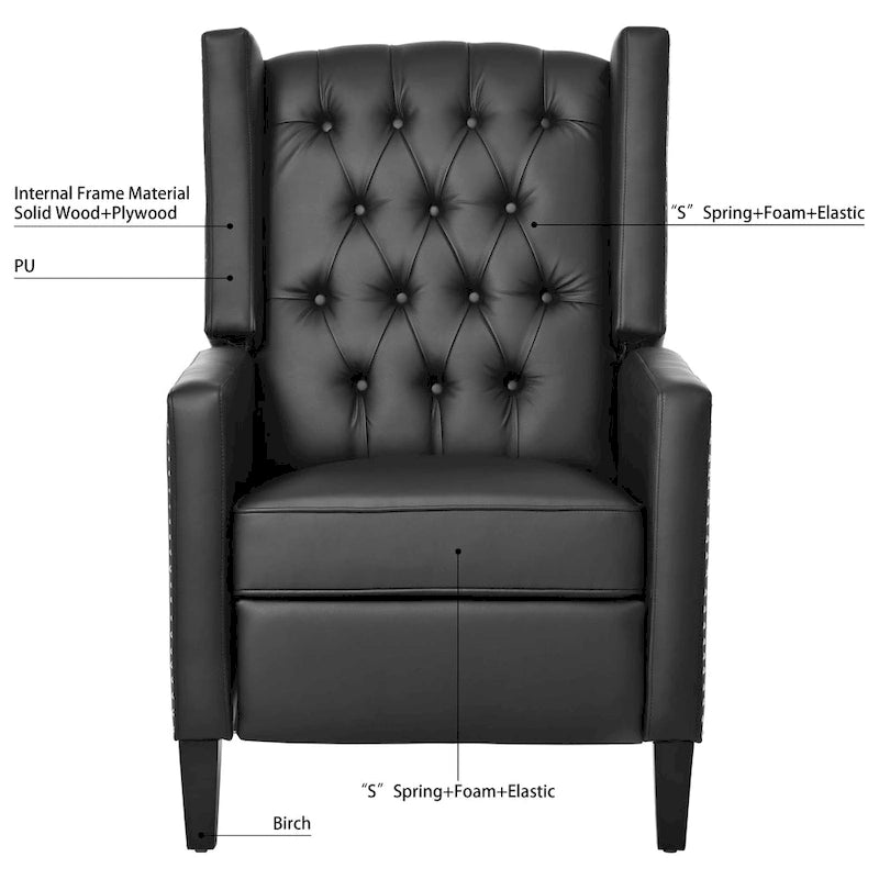 Fauteuil inclinable à oreilles manuel large - 34.45 x 27.16 x 40.55