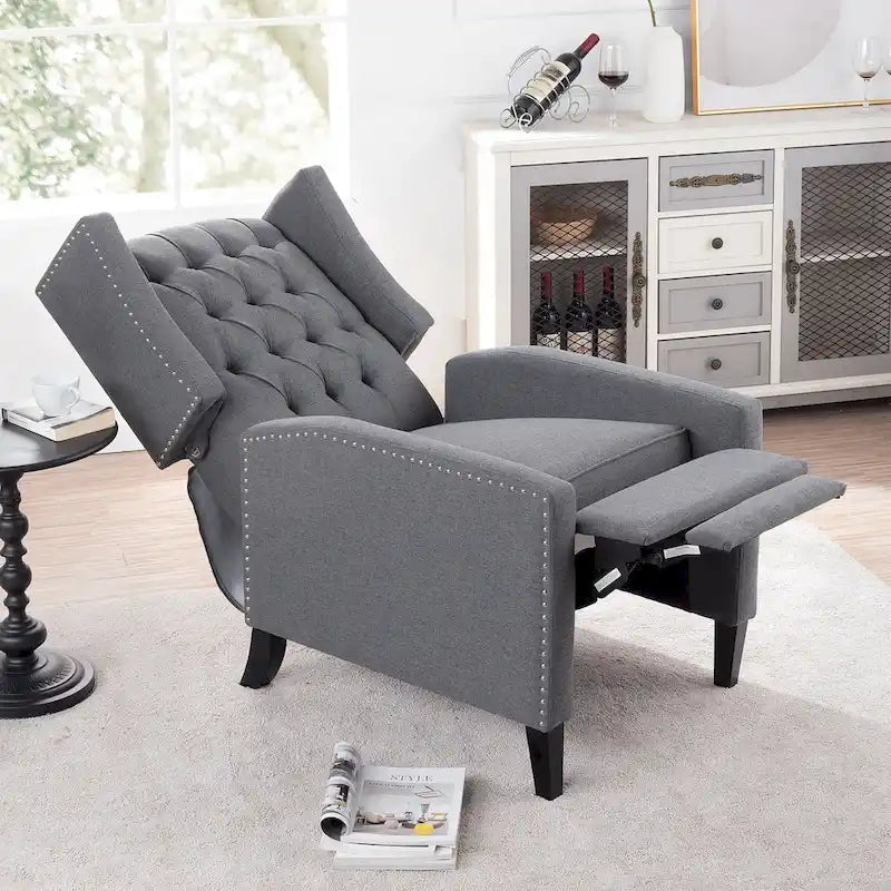 Sillón reclinable manual con respaldo alado y ancho - 34.45 x 27.16 x 40.55
