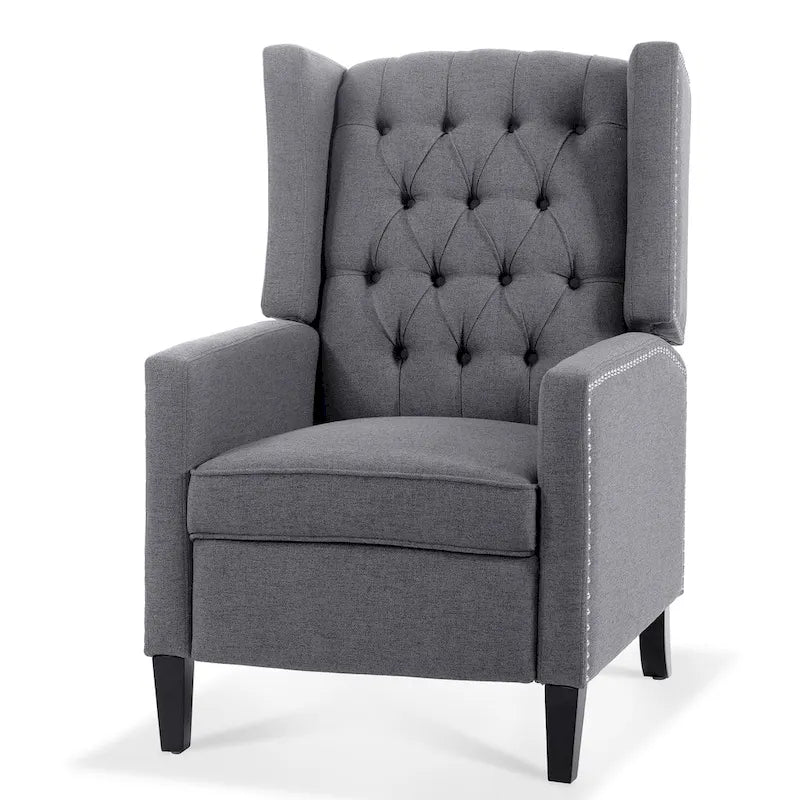 Sillón reclinable manual con respaldo alado y ancho - 34.45 x 27.16 x 40.55