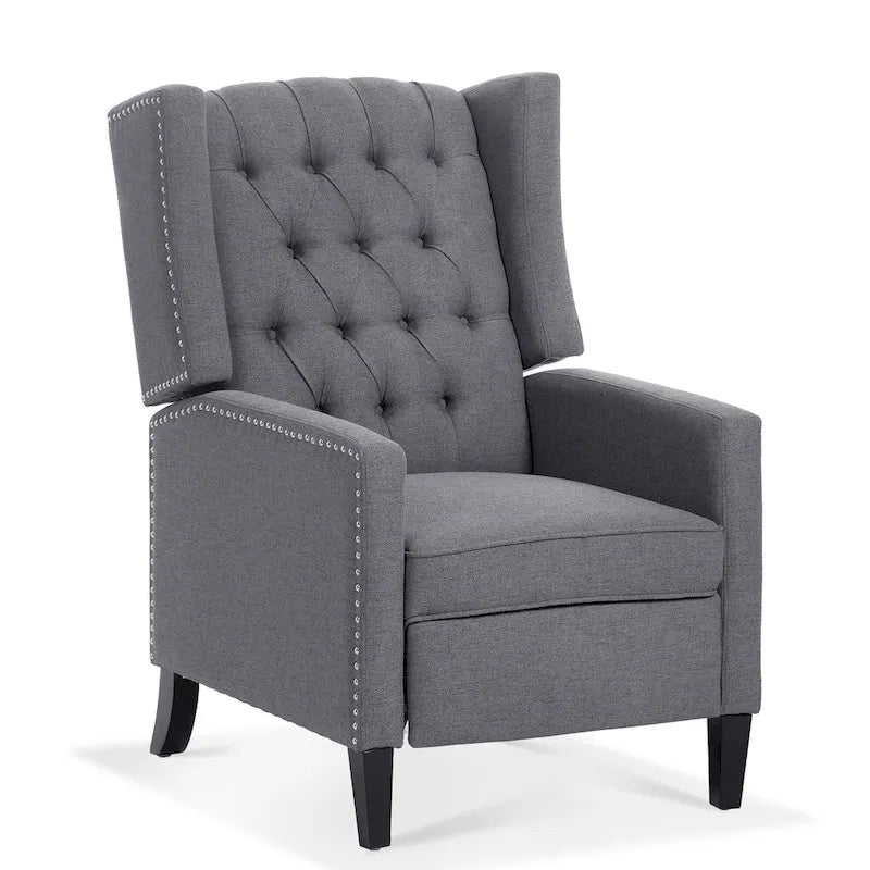 Sillón reclinable manual con respaldo alado y ancho - 34.45 x 27.16 x 40.55