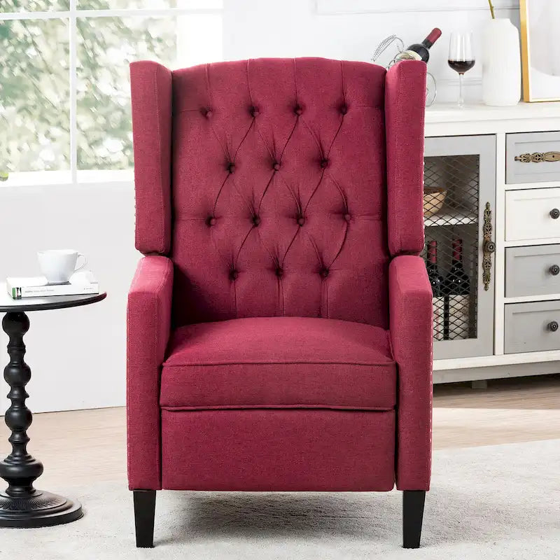 Sillón reclinable manual con respaldo alado y ancho - 34.45 x 27.16 x 40.55