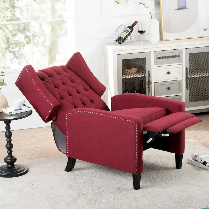 Sillón reclinable manual con respaldo alado y ancho - 34.45 x 27.16 x 40.55
