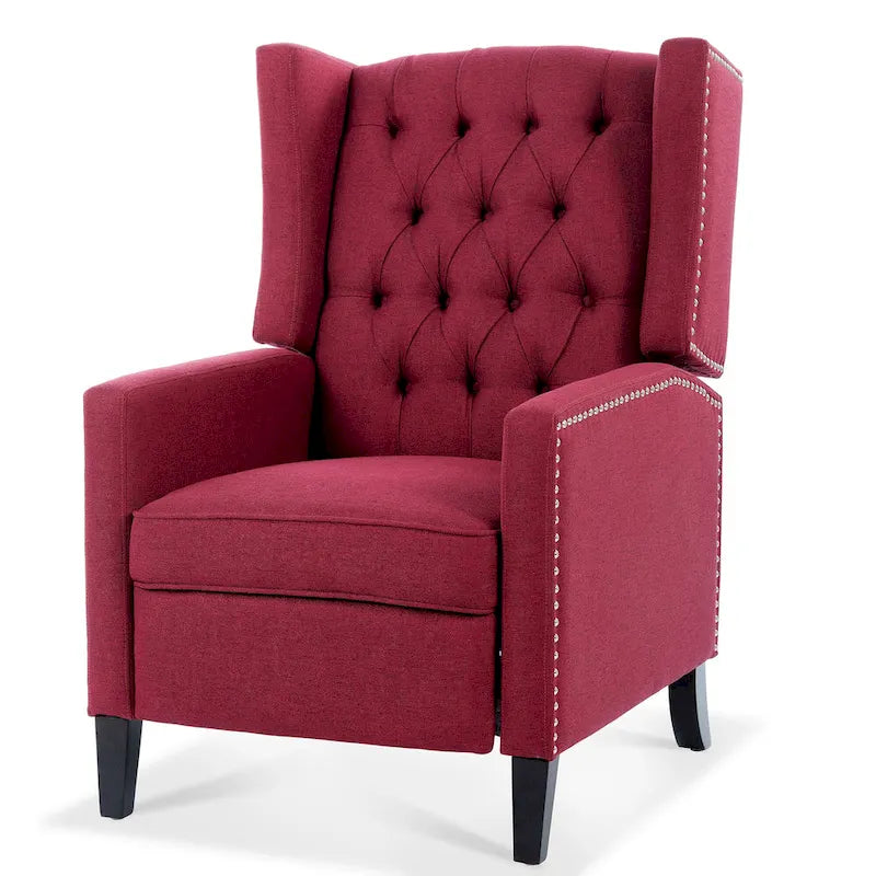 Sillón reclinable manual con respaldo alado y ancho - 34.45 x 27.16 x 40.55