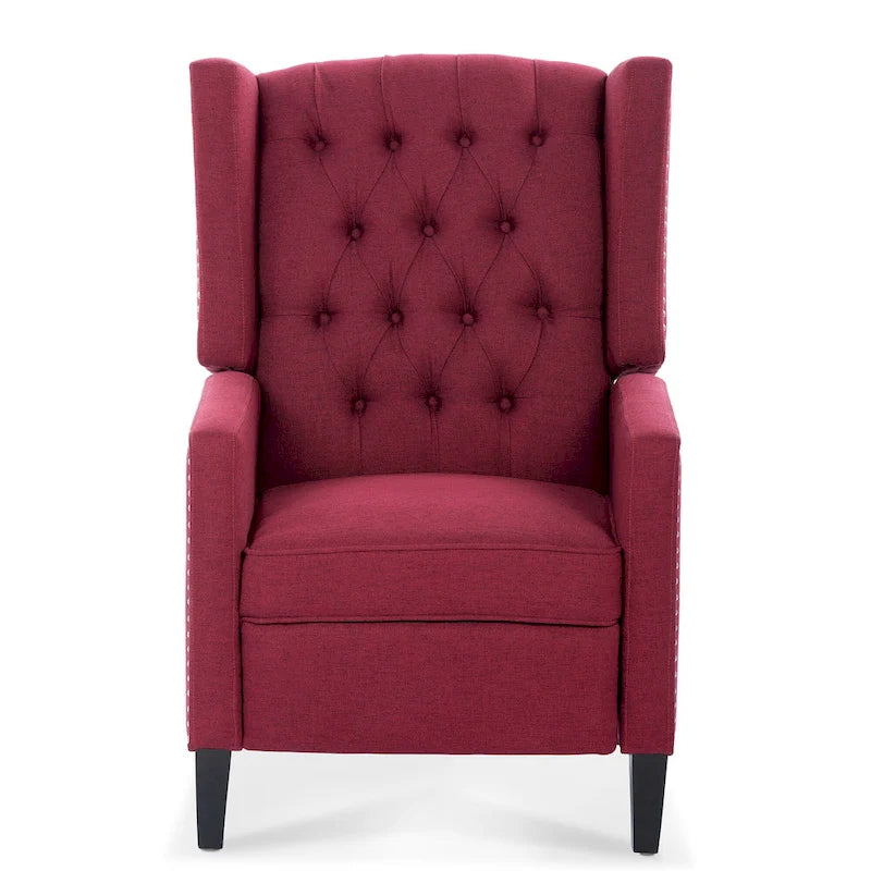 Sillón reclinable manual con respaldo alado y ancho - 34.45 x 27.16 x 40.55