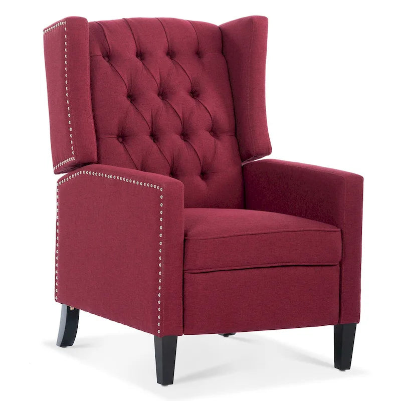 Sillón reclinable manual con respaldo alado y ancho - 34.45 x 27.16 x 40.55
