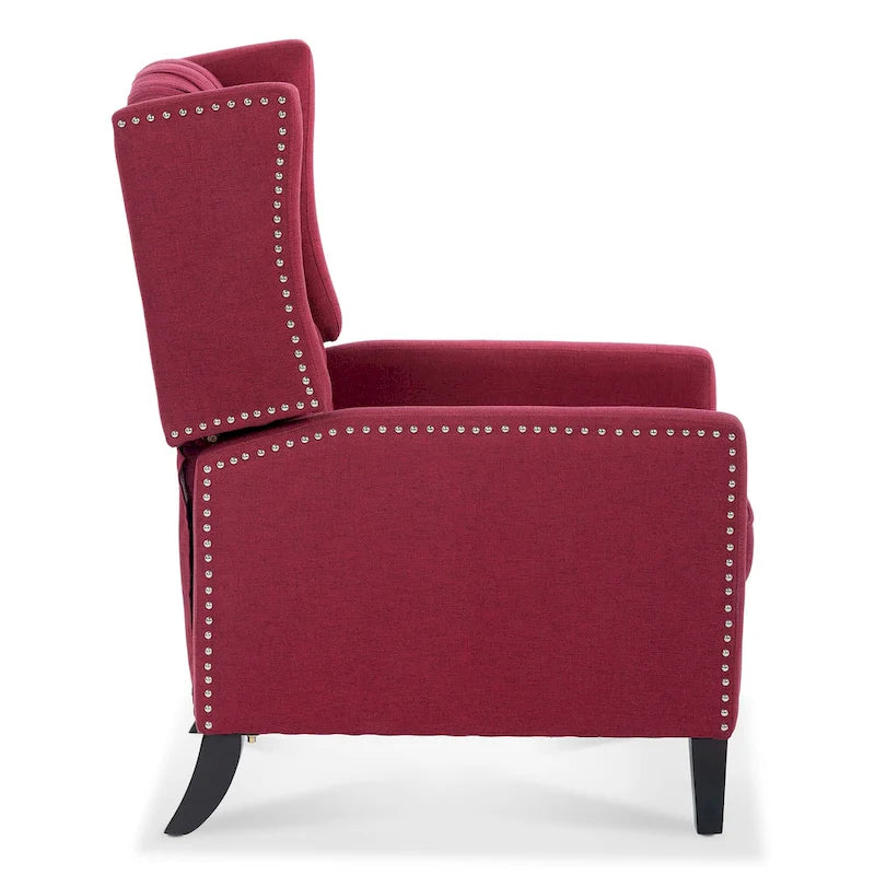 Sillón reclinable manual con respaldo alado y ancho - 34.45 x 27.16 x 40.55
