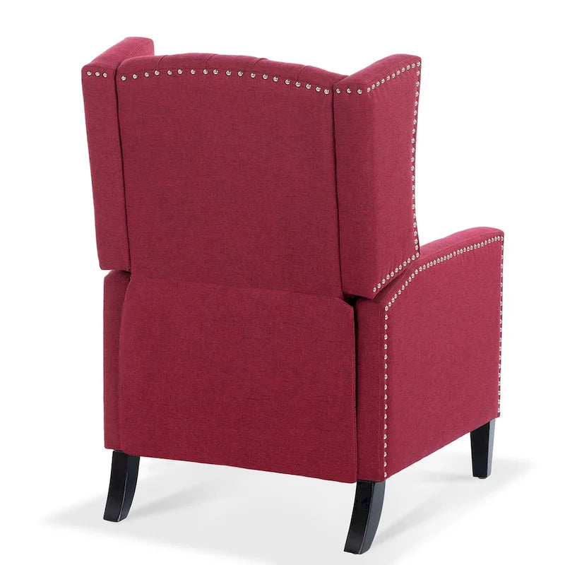 Sillón reclinable manual con respaldo alado y ancho - 34.45 x 27.16 x 40.55