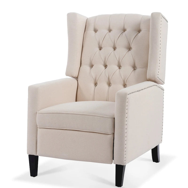Sillón reclinable manual con respaldo alado y ancho - 34.45 x 27.16 x 40.55