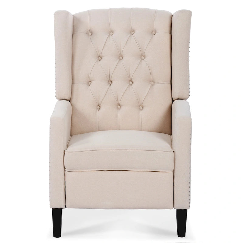 Sillón reclinable manual con respaldo alado y ancho - 34.45 x 27.16 x 40.55