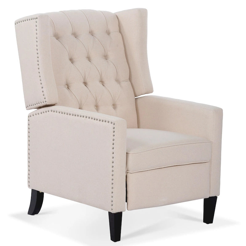 Sillón reclinable manual con respaldo alado y ancho - 34.45 x 27.16 x 40.55