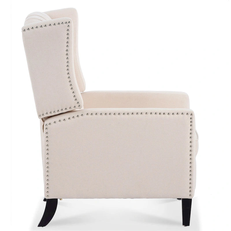 Sillón reclinable manual con respaldo alado y ancho - 34.45 x 27.16 x 40.55