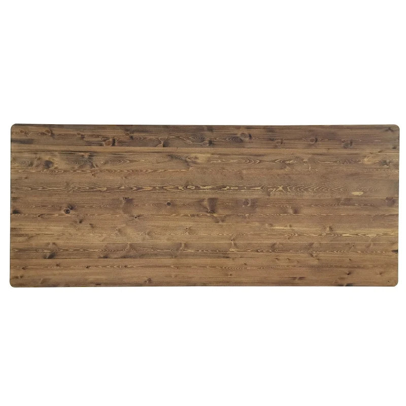 Rechteckiger, rustikaler Esstisch aus massivem Kiefernholz, antik, klappbar, 8' x 40