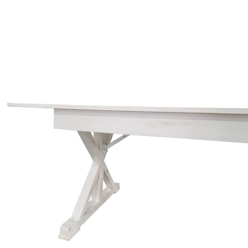 Rechteckiger, rustikaler Esstisch aus massivem Kiefernholz, antik, klappbar, 8' x 40