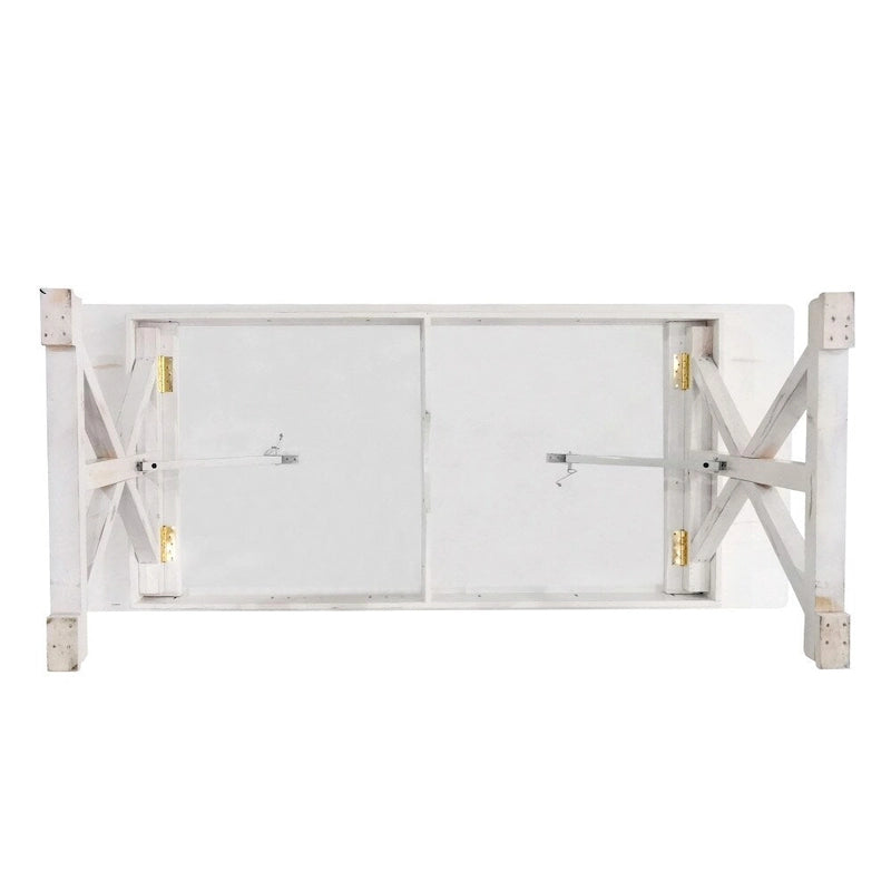 Rechteckiger, rustikaler Esstisch aus massivem Kiefernholz, antik, klappbar, 8' x 40