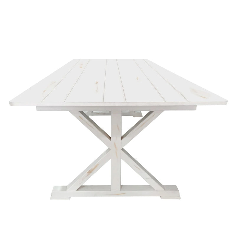 Rechteckiger, rustikaler Esstisch aus massivem Kiefernholz, antik, klappbar, 8' x 40