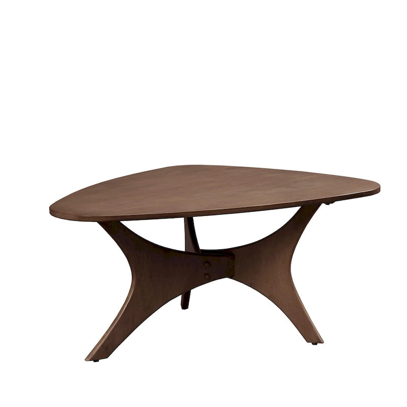 Mesa de centro triangular de madera de estilo desgastado